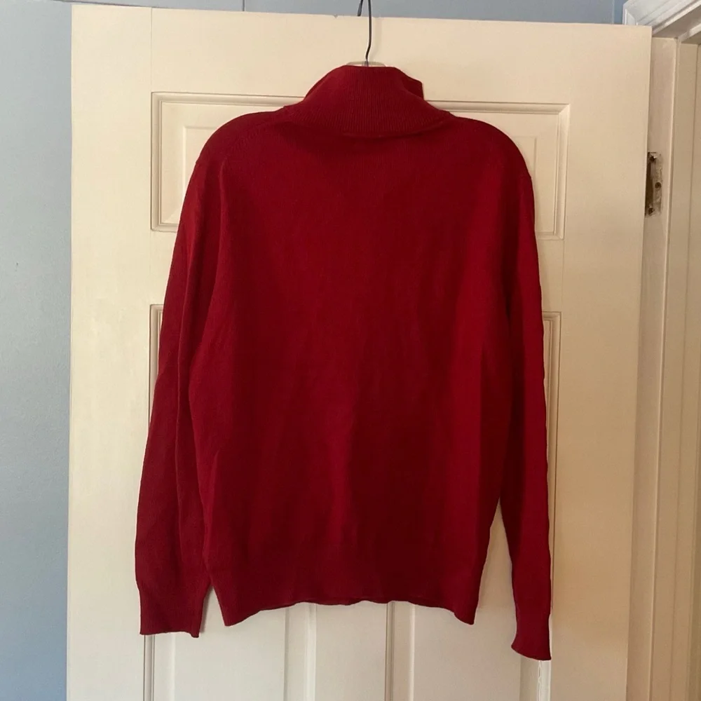 NEW J.Crew Cotton quarter-zip sweater Red Men’s Size‎ S NWOT Preppy Academia
